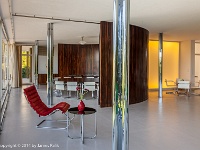 The Tugendhat House - completed in 1930  Living room looking into the dining area